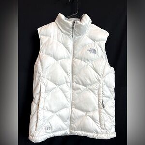 The North Face white 550 puffer vest.
